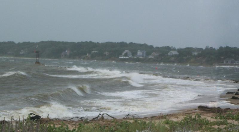 Wellfleet Breakwater during Hurricane Irene, Cape Cod, Massachusetts 