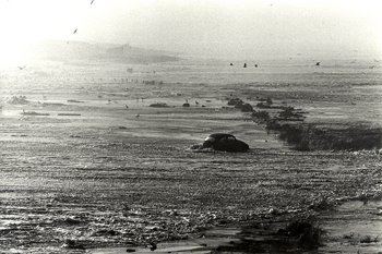 Blizzard of 1978 Flooding Coast Guard Beach Parking Lot, Eastham, Cape Cod, MA