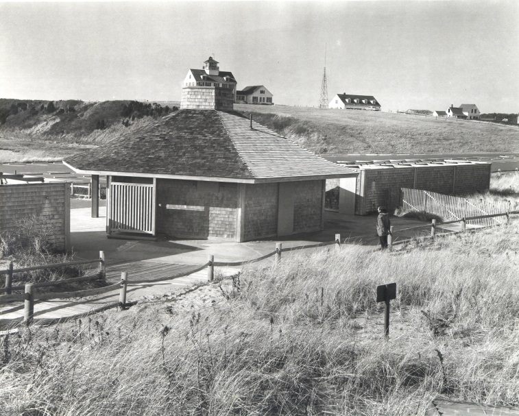 Old bathhouse pavilion at Coast Guard Beach, Eastham, Ma