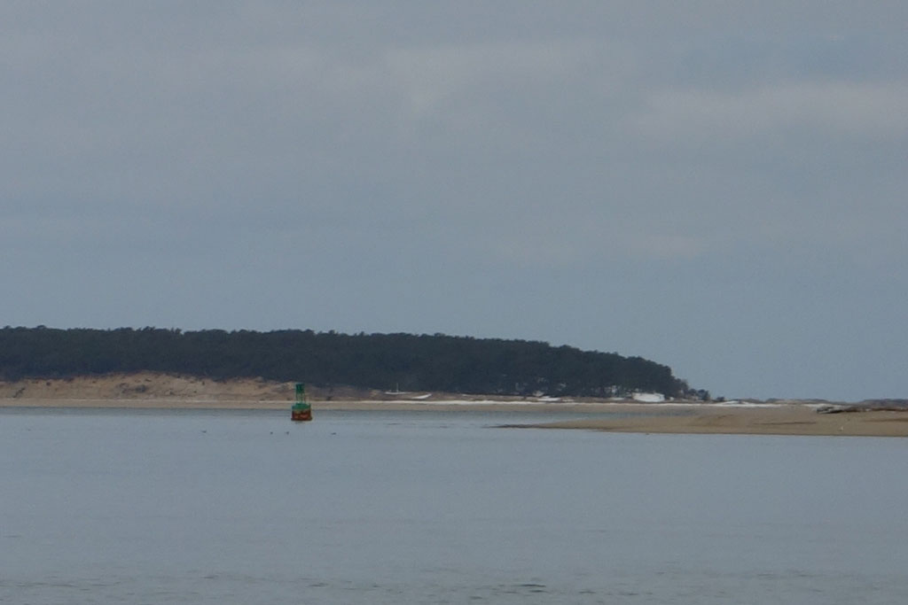 Wellfeet-Channel-Marker-Moved-by-Winter-Ice-Flows,-Cape-Cod,-MA,-2015