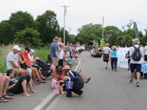 Handing out candy, 4th of July Parade, Wellfleet, The Furies