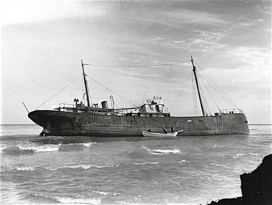 Canadian Ship Lutzen wrecked off of Nauset, Cape Cod 1939